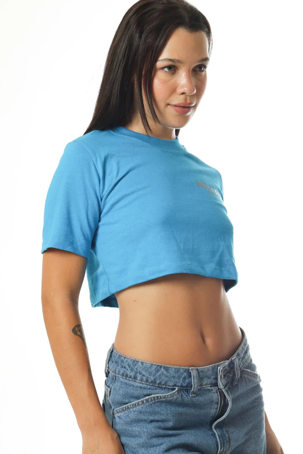 Cropped Logo Tee - Azul - NÔMADY COMPANY