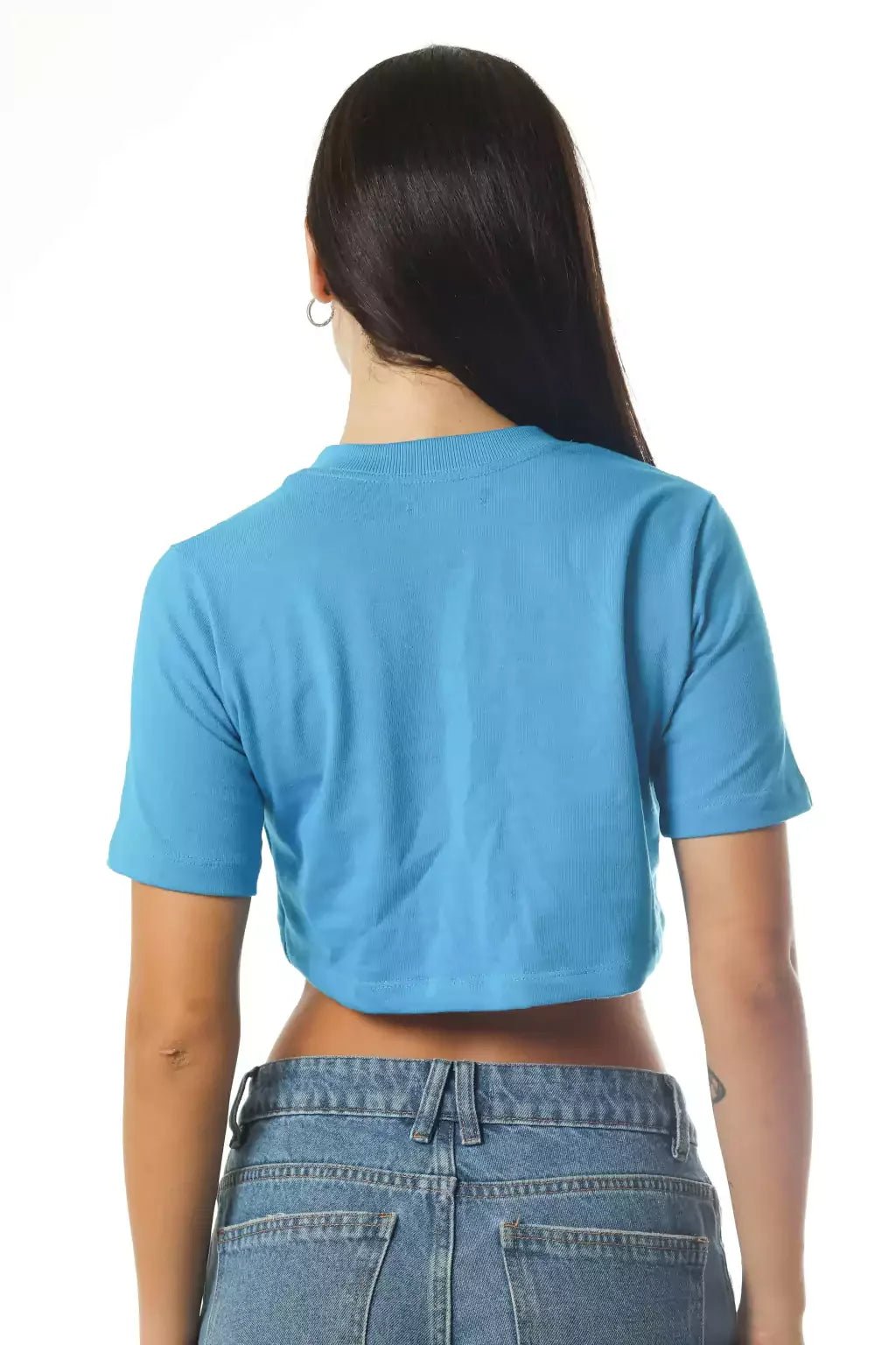 Cropped Logo Tee - Azul - NÔMADY COMPANY