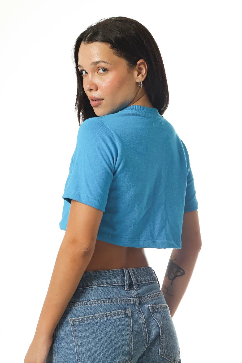 Cropped Logo Tee - Azul - NÔMADY COMPANY