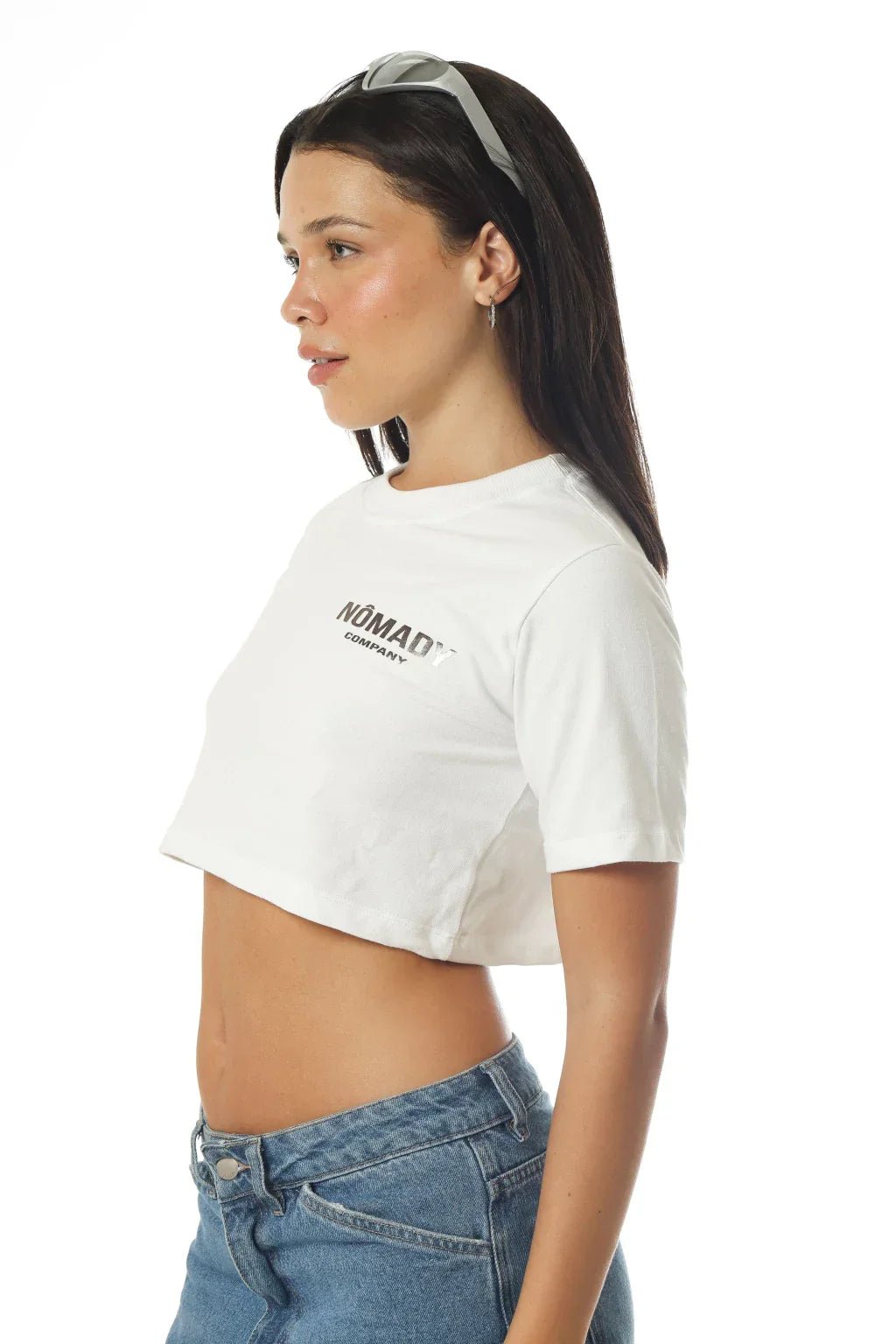 Cropped Logo Tee - Branco - NÔMADY COMPANY