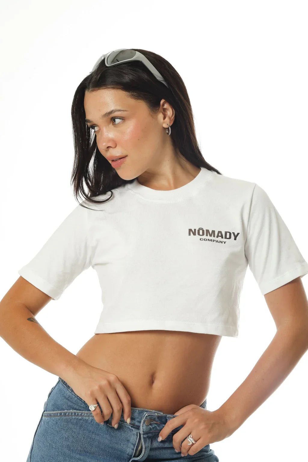 Cropped Logo Tee - Branco - NÔMADY COMPANY