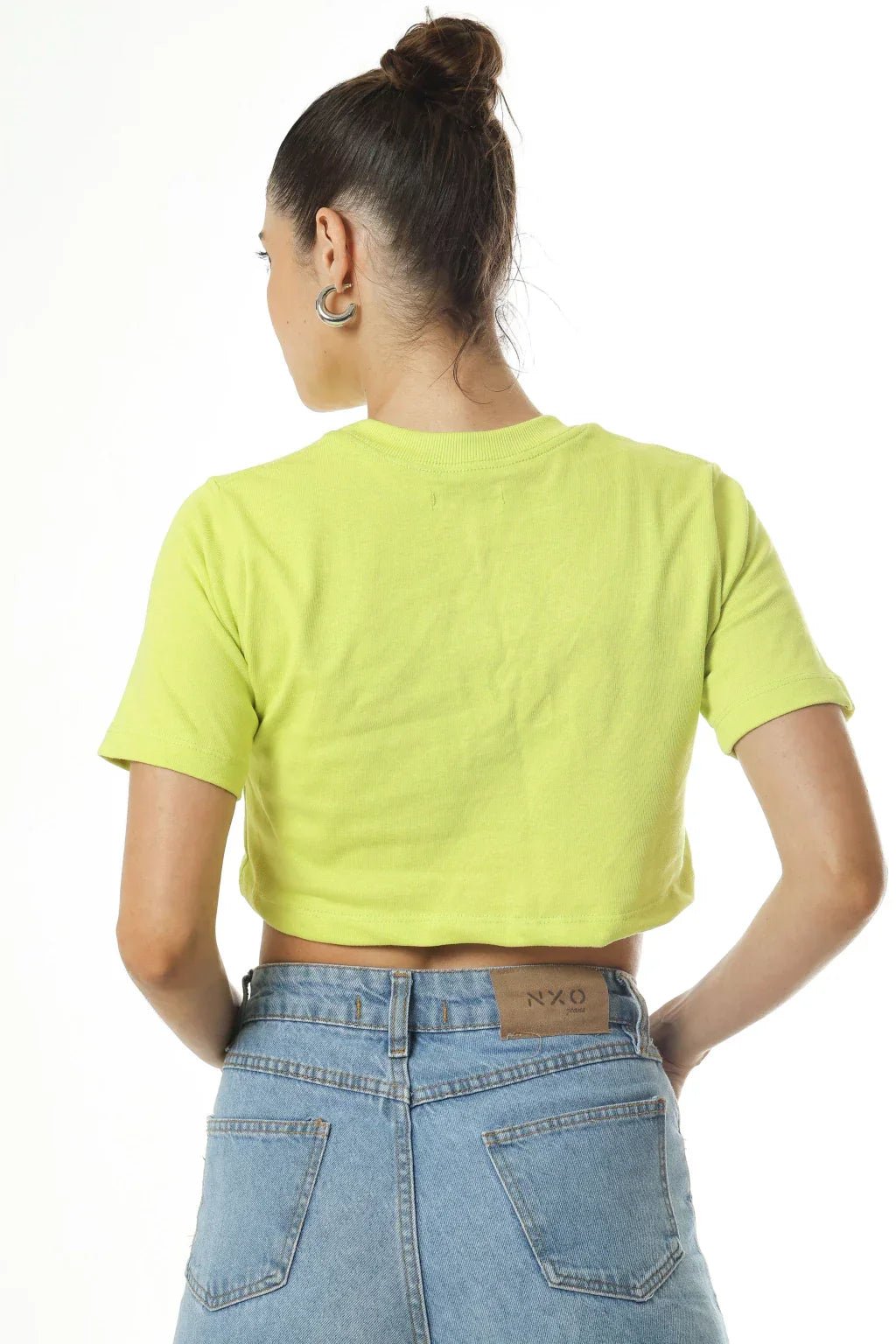 Cropped Logo Tee - Cyber Lime - NÔMADY COMPANY