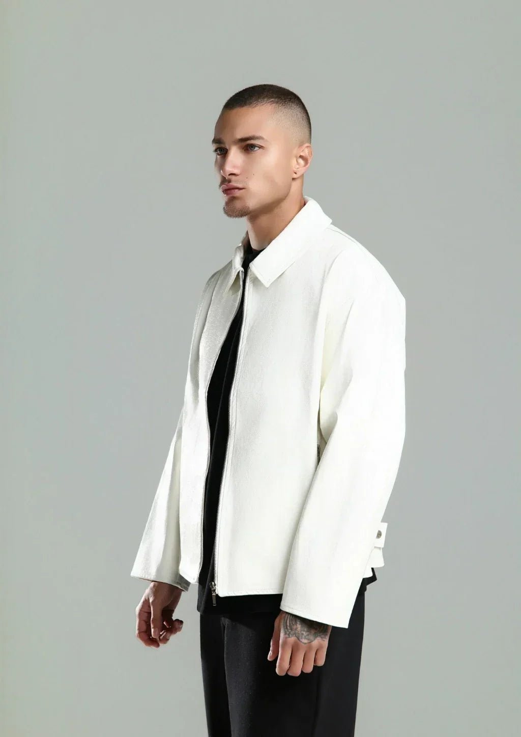 LEATHER JACKET BRANCA - NÔMADY COMPANY