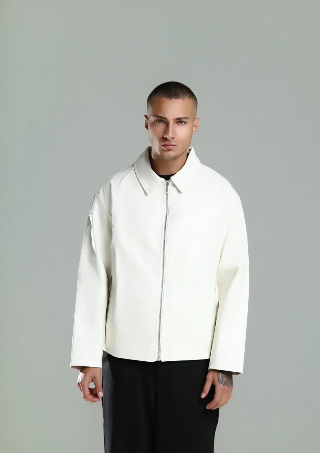 LEATHER JACKET BRANCA - NÔMADY COMPANY