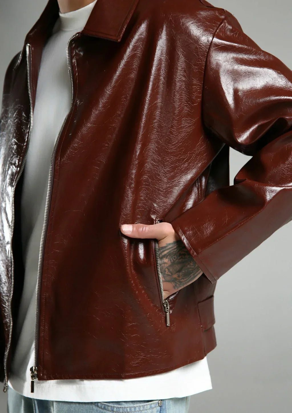 LEATHER JACKET MARROM - NÔMADY COMPANY