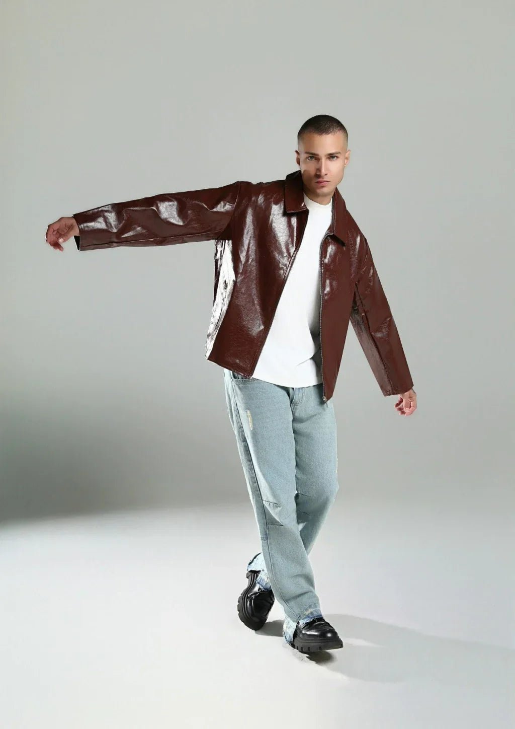 LEATHER JACKET MARROM - NÔMADY COMPANY